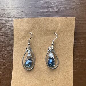 Elegant Silver and Blue Drop Earrings